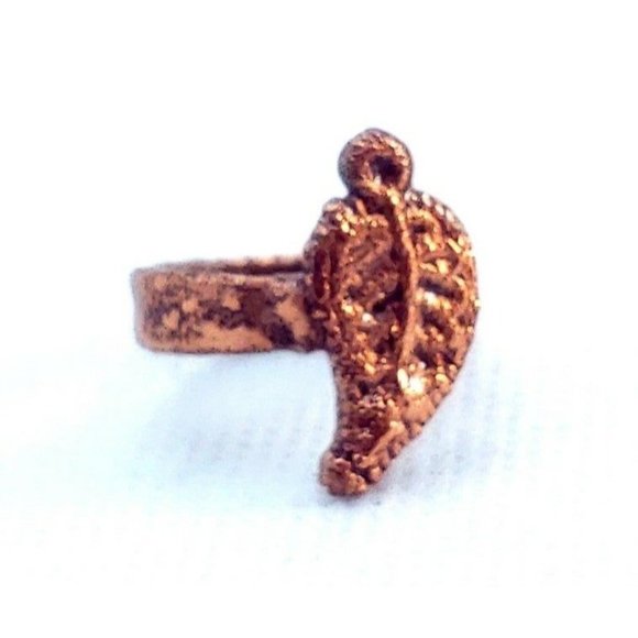 Copper leaf ring size 6.5 - Picture 4 of 12